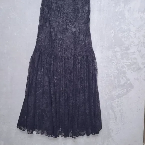 WIDOW Black Lace Gothic Grand Affair Maxi Dress Size M Sheer Romantic Goth Witch - Picture 6 of 13